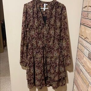 Paisley/Floral Long Sleeve Dress XL